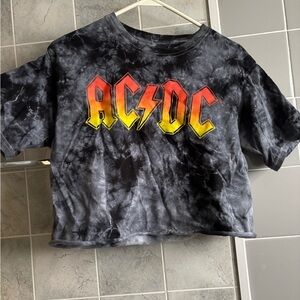 AC/DC Kids Tie-Dye T-Shirt - Black and Yellow